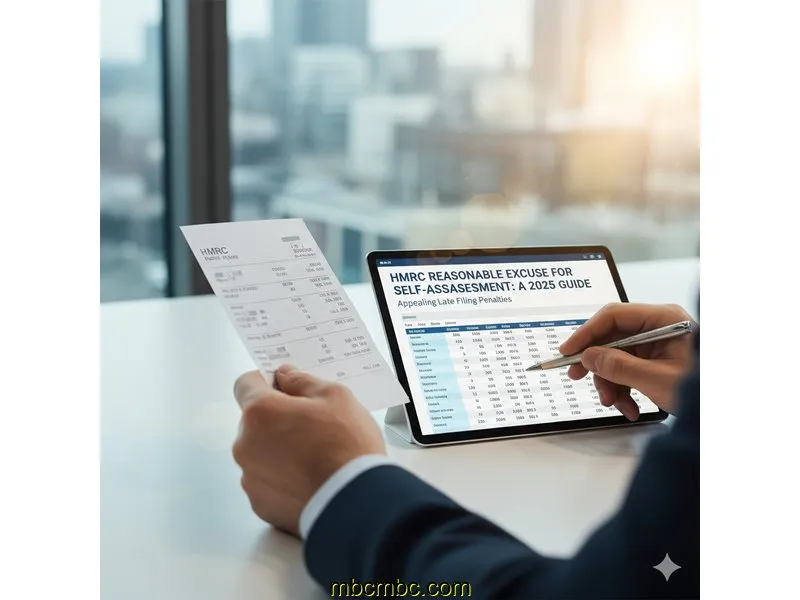 Ilustración para la guía de HMRC 'Reasonable Excuse' for Self-Assessment: A 2025 Guide to Appealing Late Filing Penalties