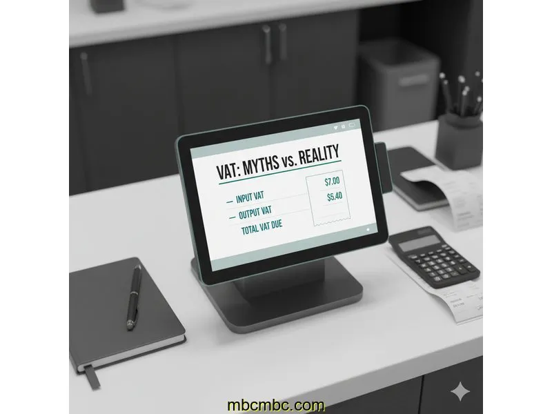 Ilustración para la guía de Input VAT vs. Output VAT: Common Myths vs. Reality for UK Small Business Owners