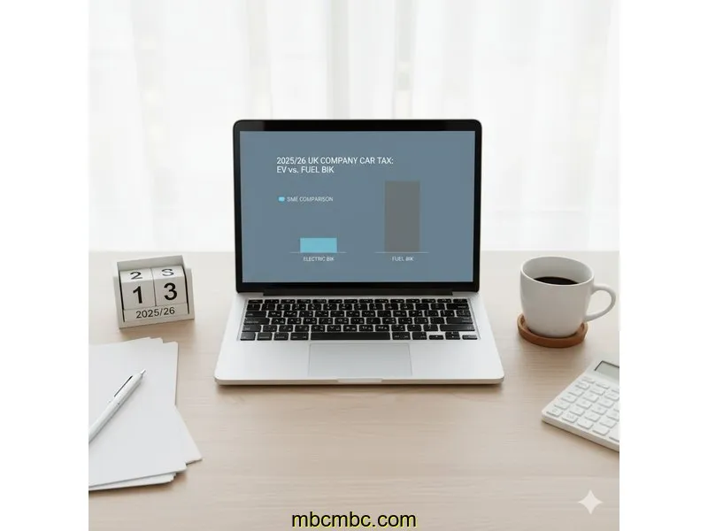 Ilustración para la guía de Navigating the 2025/26 UK Company Car Tax: A Comparison of Electric vs. Fuel BIK for SMEs